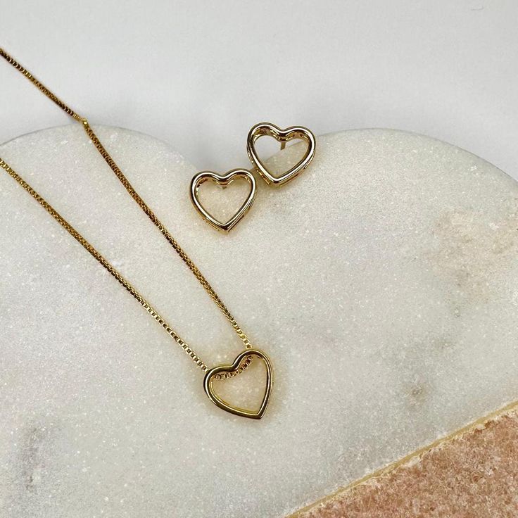 Minimal Heart Earring & Necklace