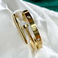 Cartier Gold Nail & Stone Bracelet